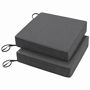 Patio Chair Cushions Waterproof 3-Year Color Fastness Adjustable Straps Set of 2