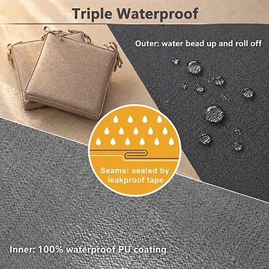 Patio Chair Cushions Waterproof 3-Year Color Fastness Adjustable Straps Set of 2