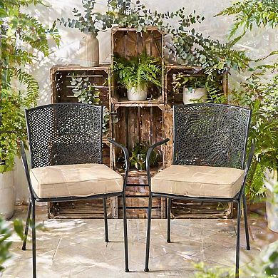 Patio Chair Cushions Waterproof 3-Year Color Fastness Adjustable Straps Set of 2