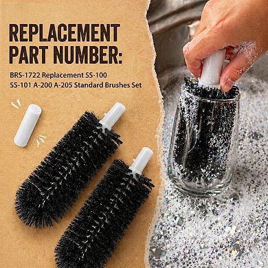 Glass Washer Replacement Brush Set BRS-1722 Durable Deep Cleaning for Glassware