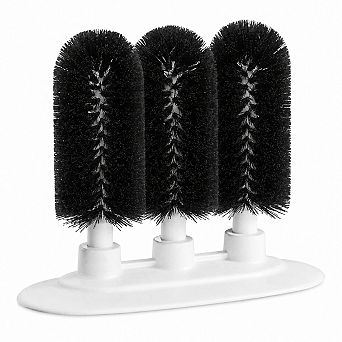 Triple Brush Bar Glass Washer 3 Brushes Suction Base Nonbattery