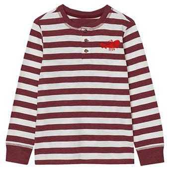 Boys 2-20 Lands' End Long Sleeve Striped Henley Shirt