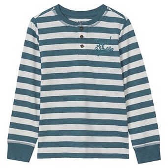 Boys 2-20 Lands' End Long Sleeve Striped Henley Shirt