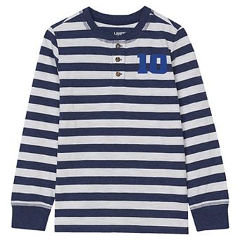 Boys 2-20 Lands' End Long Sleeve Striped Henley Shirt