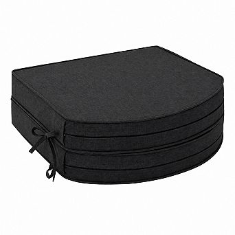Outdoor D Shaped Chair Cushions Fade Water Resistant Non Slip Removable Cover Set