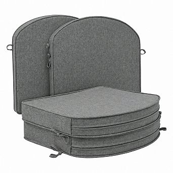 Outdoor D Shaped Chair Cushions Fade Water Resistant Non Slip Removable Cover Set