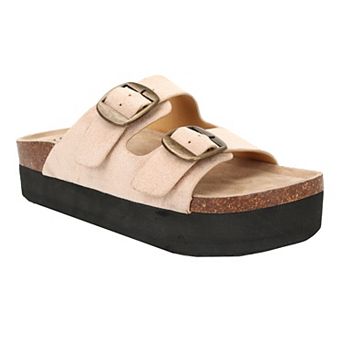 Yoki Grace-02 Women's Big Buckle Footbed Platform Sandals