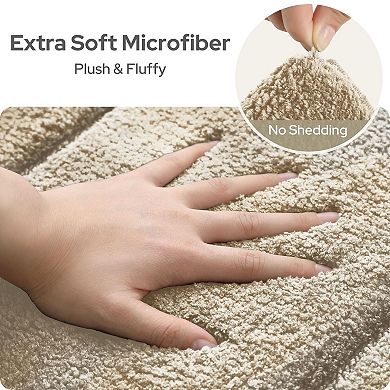 Pink Bathroom Rugs Absorbent Microfiber Bath Mat Non Slip Machine Washable