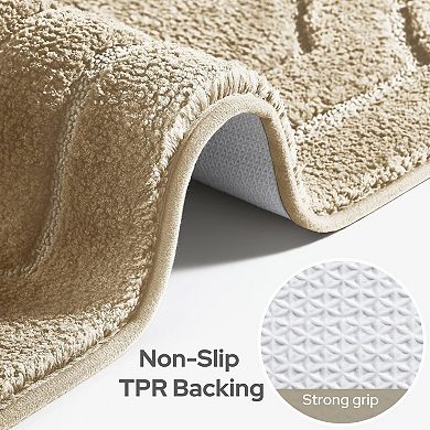 Pink Bathroom Rugs Absorbent Microfiber Bath Mat Non Slip Machine Washable