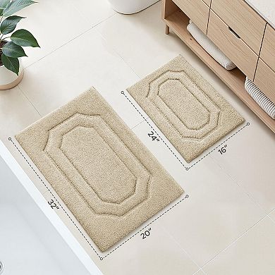 Pink Bathroom Rugs Absorbent Microfiber Bath Mat Non Slip Machine Washable