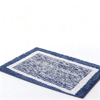 Plaid Bath Mat Non-Slip Water Absorbent Microfiber Plush Bathroom Rug Soft Furry Washable TPE