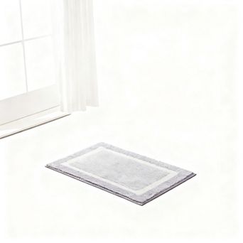 Plaid Bath Mat Non-Slip Water Absorbent Microfiber Plush Bathroom Rug Soft Furry Washable TPE