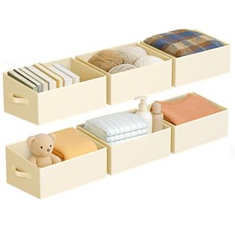 Closet Storage Bins Fabric Baskets Collapsible Organizers Handles Shelves Cubes Toys Towels Clothes