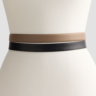 Women's Nine West 2-Piece Wide Center Bar & Sculptural Multi Keeper Belt