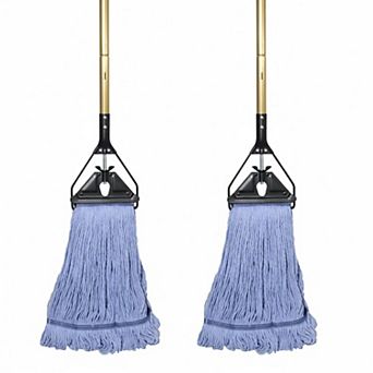 Commercial Industrial Heavy Duty Mop 58" Long Handle 3 Replacement Heads 2packs