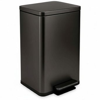 Stainless Steel Step Trash Can Quiet Close Smudge Resistant Built In Filter