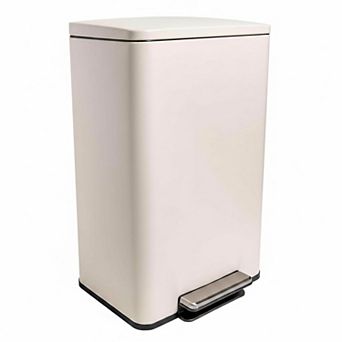 Stainless Steel Step Trash Can Quiet Close Smudge Resistant Built In Filter