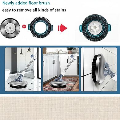 Spin Mop Bucket Deluxe 360 Spinning Floor Cleaning System 6 Refills 62" Handle 4 Wheels