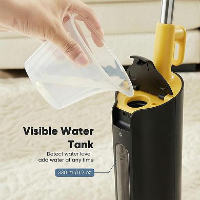 Steam Mop 30s Fast Heating 100°C 330ml Tank 180° Head 2 Washable Pads All Floors Carpet
