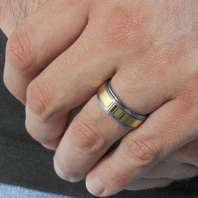 Steel Nation Men's Two Tone Tungsten Ring