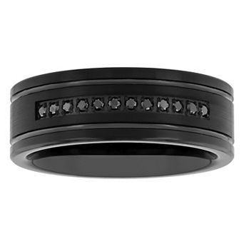 Steel Nation Men's Tungsten 1/10 Carat T.W. Black Diamond Band Ring