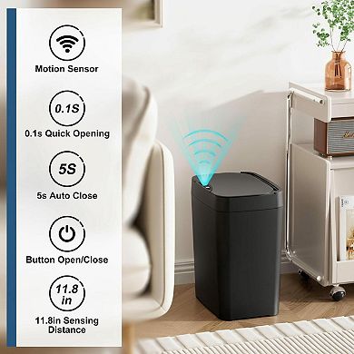 Small Bathroom Trash Can Soft Close Step Pedal Stainless Steel Removable Inner Bucket