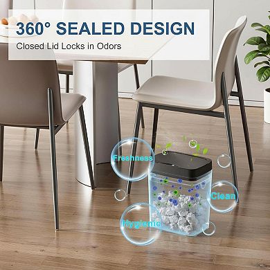 Small Bathroom Trash Can Soft Close Step Pedal Stainless Steel Removable Inner Bucket