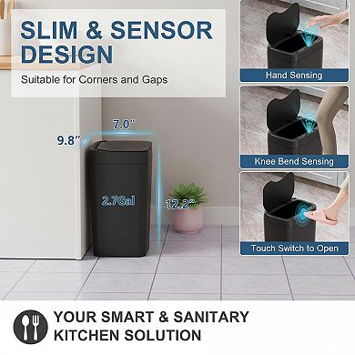 Small Bathroom Trash Can Soft Close Step Pedal Stainless Steel Removable Inner Bucket