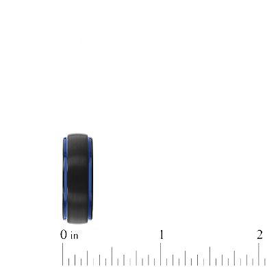 Steel Nation Men's Ion-Plated Tungsten Step Edge Band Ring