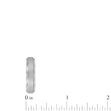 Steel Nation Men's Tungsten Step Edge Brush Band Ring