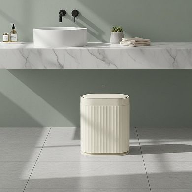 Motion Sensor Trash Can 2 Gal Automatic Lid IPX5 Waterproof Wastebasket Bathroom Kitchen Office