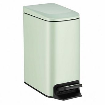 Slim Trash Can w/Lid Soft Close Step Pedal 6L Stainless Steel Small Garbage Bin for Narrow Spaces