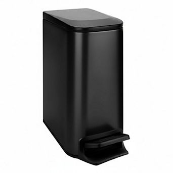 Slim Trash Can w/Lid Soft Close Step Pedal 6L Stainless Steel Small Garbage Bin for Narrow Spaces