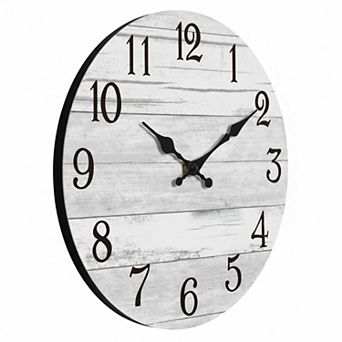 Silent Non Ticking Wall Clock Country Rustic Vintage Decorative Easy Read Battery Operated for Home