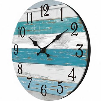 Silent Non Ticking Wall Clock Country Rustic Vintage Decorative Easy Read Battery Operated for Home
