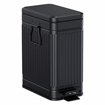 Small Trash Can With Lid Soft Close 10l Stainless Steel Pedal Waste Bin