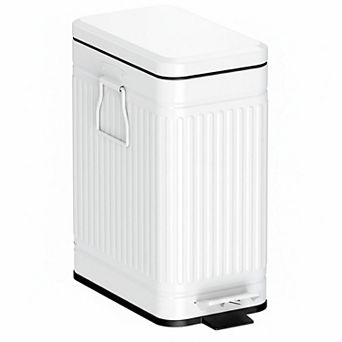 Small Trash Can With Lid Soft Close 10l Stainless Steel Pedal Waste Bin