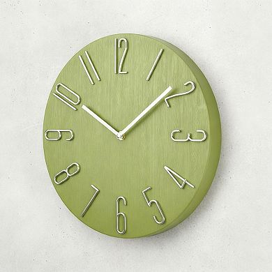Silent Wall Clock 12 Inch ABS Plastic Large Numbers Battery Powered Modern for Office Home Decor