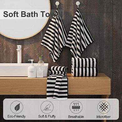 Microfiber Bath Towel Set Highly Absorbent Quick Dry Ultra Soft Bathroom Towels