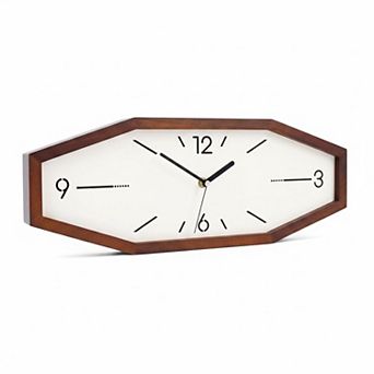 Wooden Retro Wall Clock 18 in Silent Non-Ticking Quartz Battery Operated for Home Office