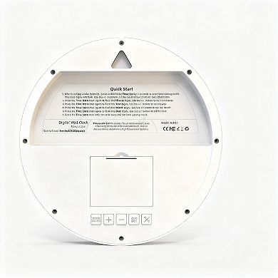 Digital Wall Clock Large Number Date Indoor Temp Auto DST Battery Operated Small Decorative