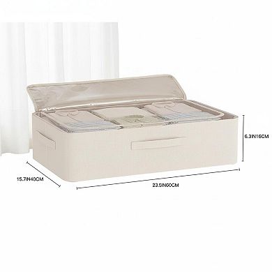 Under Bed Storage Bins Foldable Stackable Oxford Fabric Large Capacity Clothes Organizer Sturdy