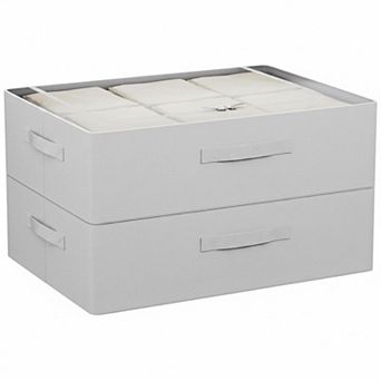 Under Bed Storage Bins Foldable Stackable Oxford Fabric Large Capacity Clothes Organizer Sturdy