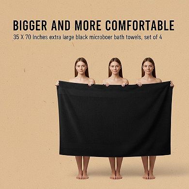 Extra Large Microfiber Bath Towels Set Thick Absorbent Quick Dry Soft Multi Use