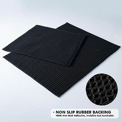 Set Of 2 Boho Bath Mats Non Slip Washable Absorbent Brown White 18x30 Inch