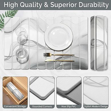 Large Diatomaceous Earth Dish Drying Mat Set Quick Dry Absorbent Foldable Kitchen Counter Multi Use