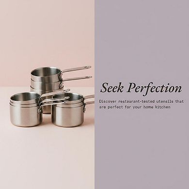 Stainless Steel Measuring Cup Set Stackable Dishwasher Safe 4 Sizes