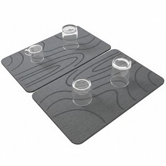 Stone Drying Mat 2 Pack Double-sided Diatomaceous Earth Quick Dry Kitchen Heat Proof Multi-purpose