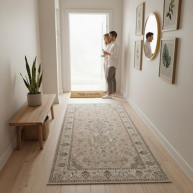 Hallway Runner Rug Washable Non Slip Soft Low Pile Indoor Farmhouse Carpet