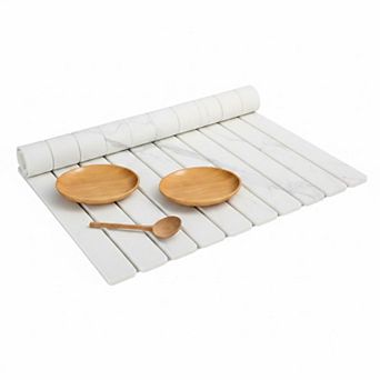 Stone Dish Drying Mat Absorbent Diatomaceous Earth Foldable Heat Resistant Kitchen Bath Mat
